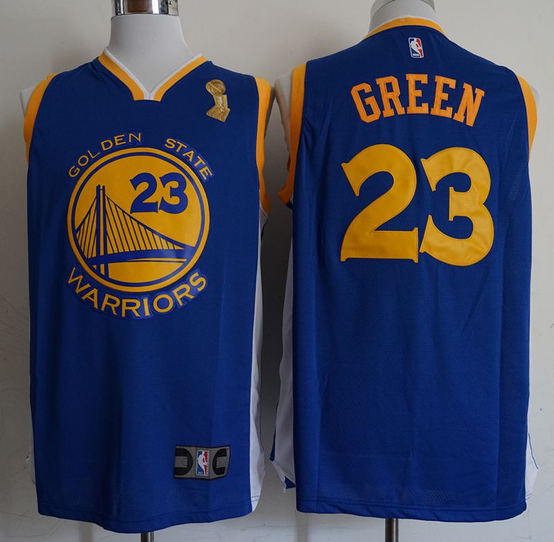 Men Golden State Warriors #23 Green Blue Champion Game Nike NBA Jerseys